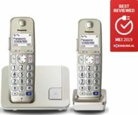 Panasonic KX-TGE212NLN - Duo DECT telefoon - champagnekleurige seniorentelefoon